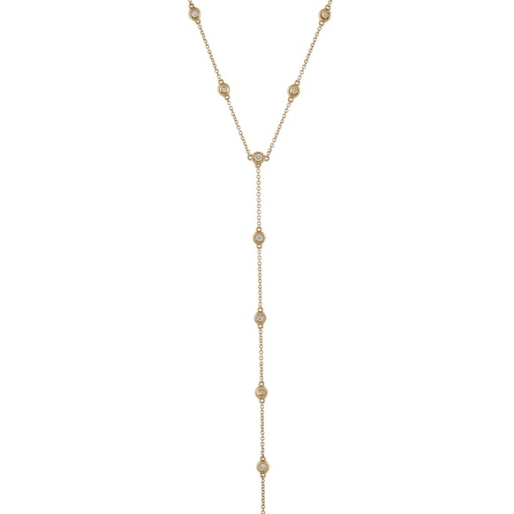 Shy Creation 14k Lavaliere Necklace Yellow Gold, Diamonds - Picture 3 of 5